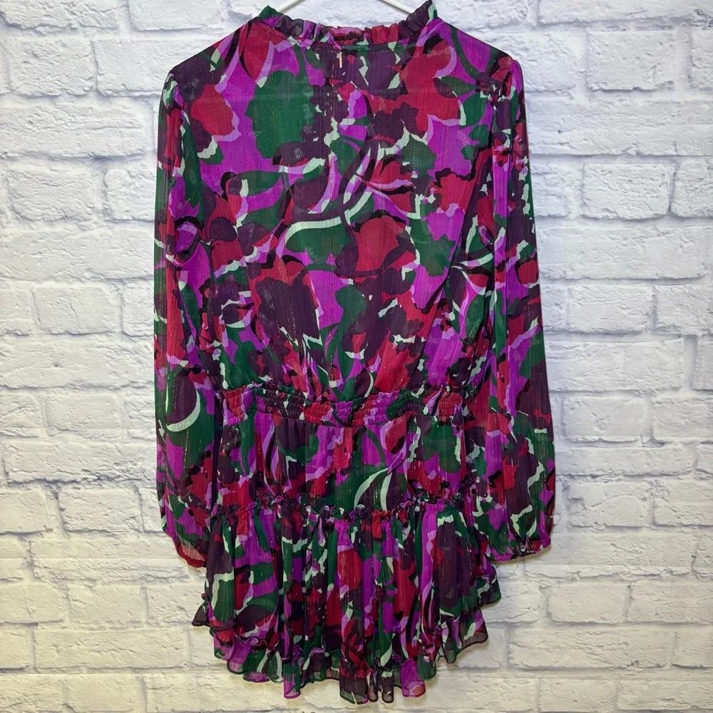 MISA Los Angeles Lorena mini dress Holiday Sparkle Abstract print Medium USA - Picture 4 of 16